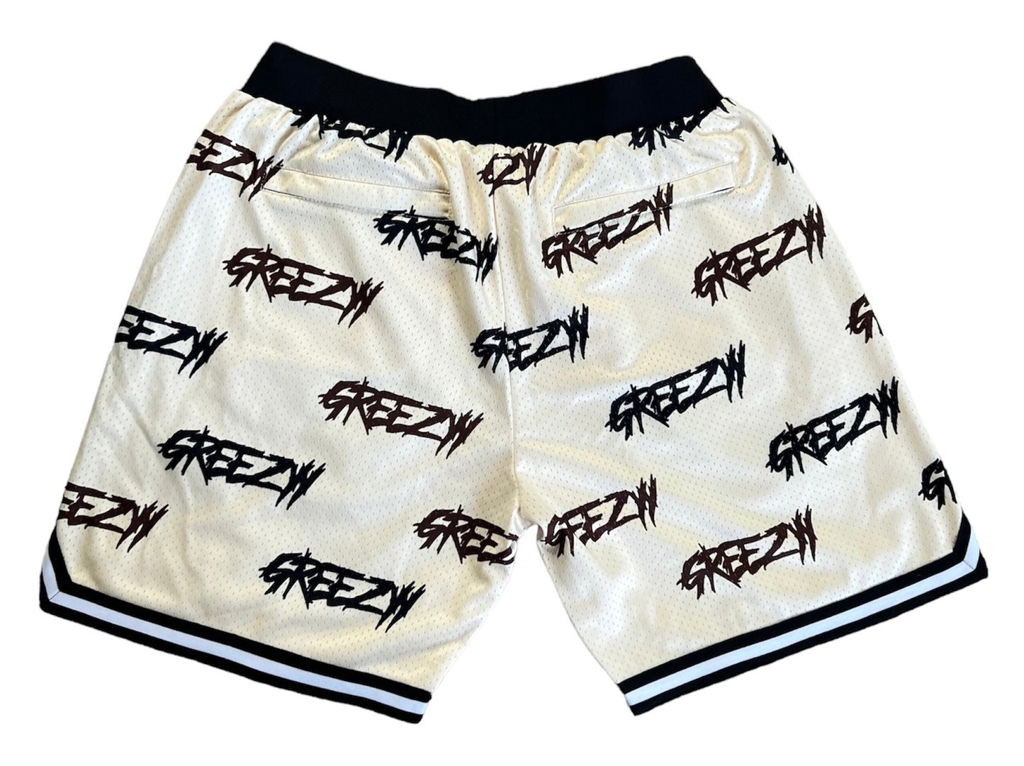 Cream "GREEZYY" all over shorts